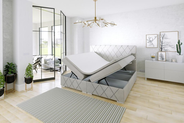 Boxspring gulta viesnīcas divvietīga gulta tekstila luksusa gultas piederumiem gultu kastu funkciju