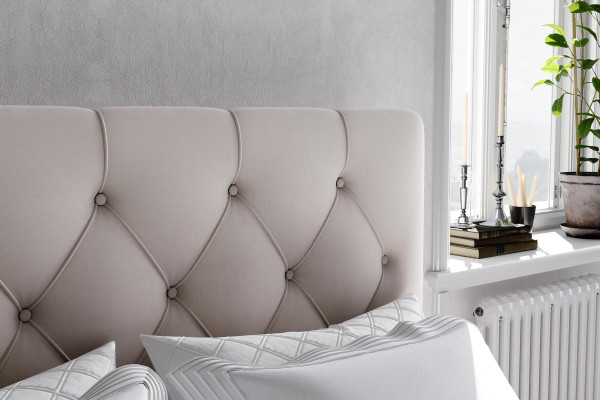 Boxspring gulta viesnīca divvietīga zila tekstila luksusa gulta polsterēta gultas kaste funkcija