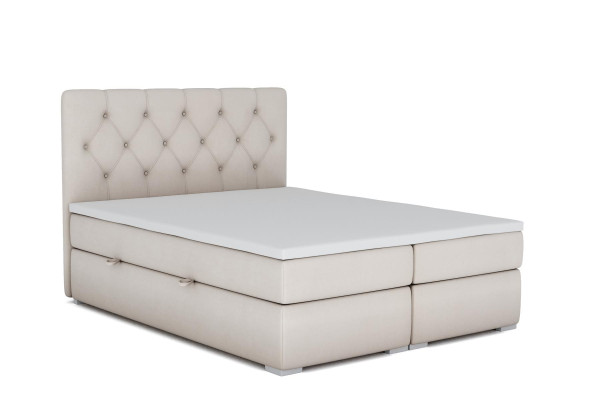 Boxspring gulta viesnīca divvietīga zila tekstila luksusa gulta polsterēta gultas kaste funkcija