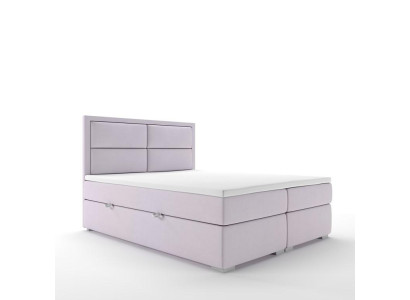 Boxspring gulta, viesnīcas divguļamais komplektēts komplektā ar virsmaizi matraci gultu funkcijas kastē.