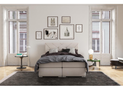 Moderna Boxspring gultasvietas viesnīcai Dubultā luksusa gulta ar polsterētu kasti un ādas funkciju