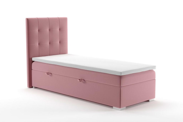 Luksusa Boxspring gulta gultasvietā 90x200 cm ar polsterētu gulta kasti funkcijā.