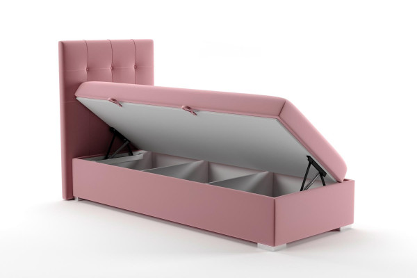Luksusa Boxspring gulta gultasvietā 90x200 cm ar polsterētu gulta kasti funkcijā.
