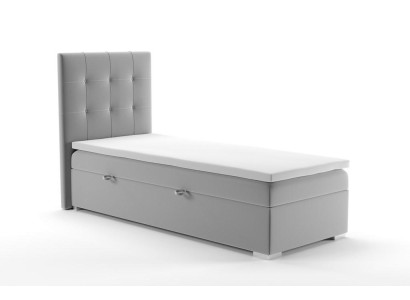 Luksusa Boxspring gulta viesnīcas gultas mēbeles ar polsterējumu un gultas kasti, 90x200 cm, pelēks, jauns