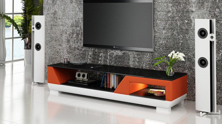 RTV TV Sideboard Ādas Stikla Galda Televīzijas Skapis Galda Lowboard Mo.I