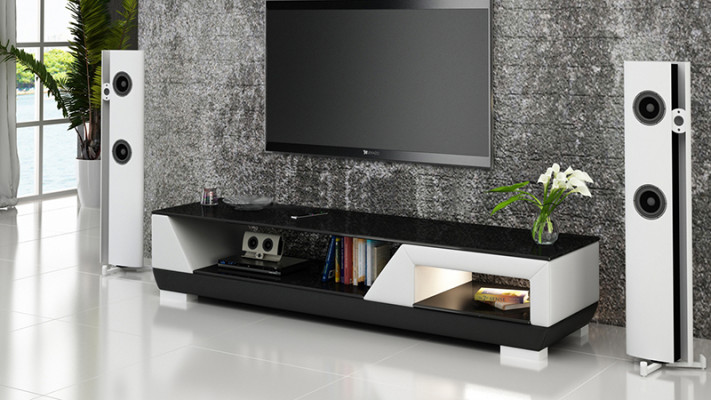 RTV TV Sideboard Ādas Stikla Galda Televīzijas Skapis Galda Lowboard Mo.I