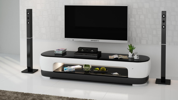 RTV TV Sideboard Decol Leather Glass Table Television Cabinet Table Designer