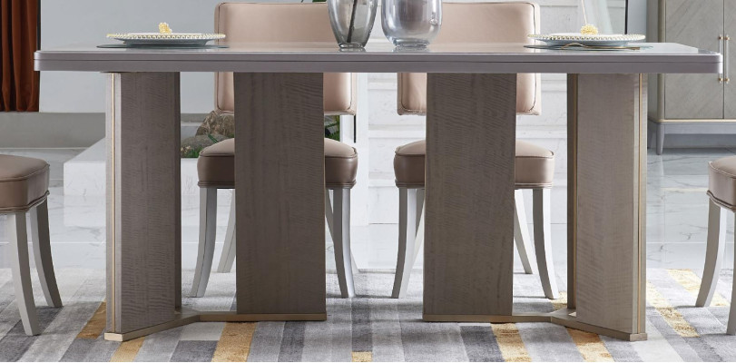 Dizainera mēbeles koka galds krēsla ēdamistaba 6x krēsli 7 gab. komplekts jauns