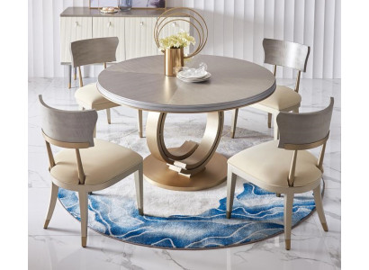 Pilna ēdamistabas komplekta apaļais galds + 4x krēsli ar atzveltni