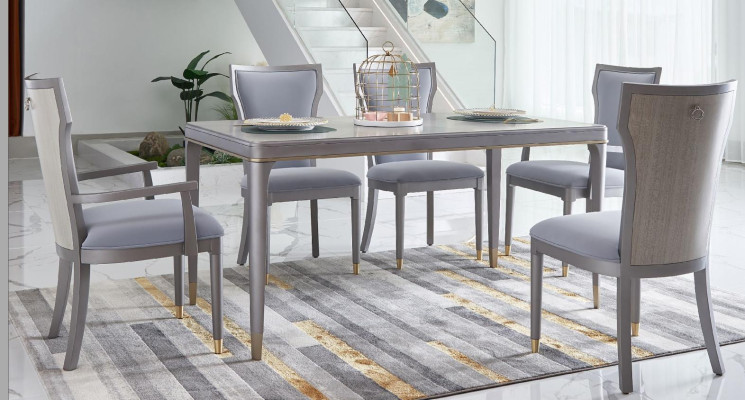 Pilns komplekts ēdamgalds + 6 krēsli ēdamistabas dekora komplekts ēdienkarte galds