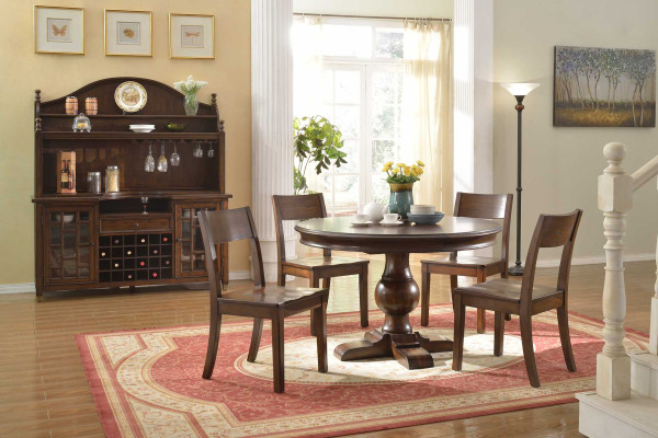 Dizaina apaļš galds 4 krēsli ēdamistabas telpa apļveida galda komplekts no koka 5 gab. komplekts