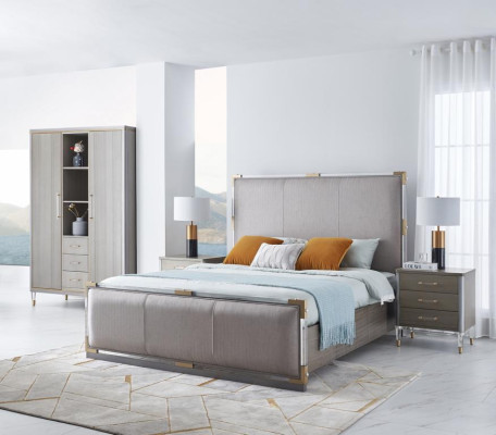 Luksusa guļamistabas gulta divguļamā gulta koka materiāls 180x200cm Dubajas viesnīca
