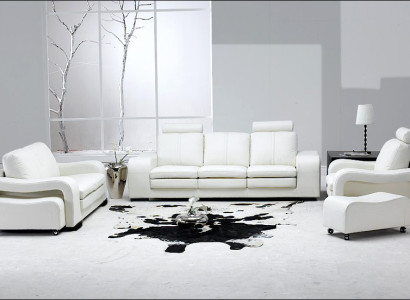 Ādas dīvāns Guļamistaba Dizains Moderns 3+2+1 Sēdvietu dīvāns A1112