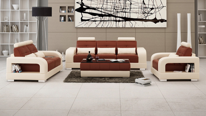 Ādas dīvāns Dīvāns Sofa komplekts 3+2+1 sēdekļi dizaina moderns dīvāns ar USB