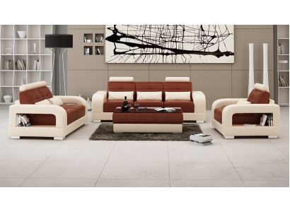 Ādas dīvāns Dīvāns Sofa komplekts 3+2+1 sēdekļi dizaina moderns dīvāns ar USB