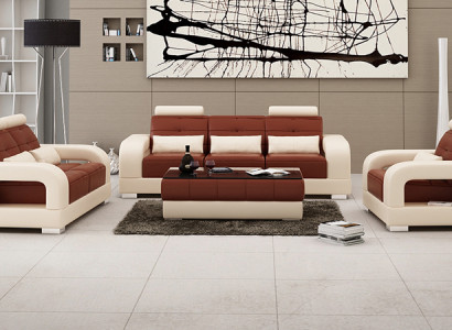 Ādas dīvāns Dīvāns Sofa komplekts 3+2+1 sēdekļi dizaina moderns dīvāns ar USB