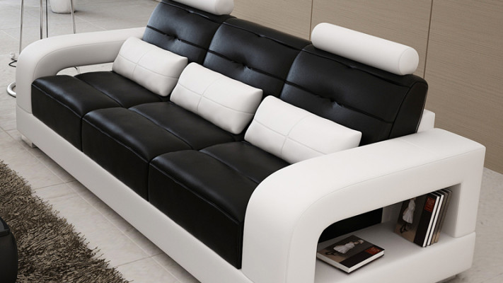 Ādas dīvāns Dīvāns Sofa komplekts 3+2+1 sēdekļi dizaina moderns dīvāns ar USB