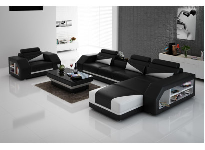 Ādas dīvāns gultas stūra dīvāns L formas dizaina modernais dīvāns Jaunumi G8018F