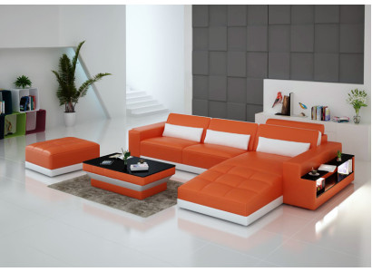Ādas dīvāns Couch Living saskaņa stūra dīvāns stūra garnitūra Modernā dizaina sofa G8019E