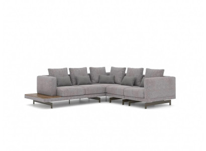 Dīvāns Sofa L-formas dizaina pelēks stūra dīvāns tekstila luksusa dzīvojamās istabas mēbelēs
