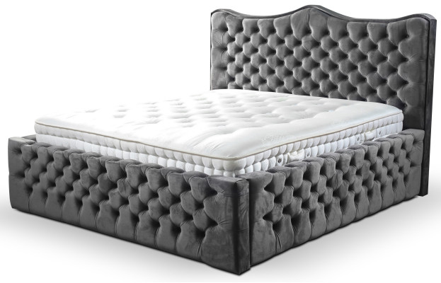 Dizaina luksusa divvietīga viesnīca guļamistabas gulta ar atsperu komplektu.