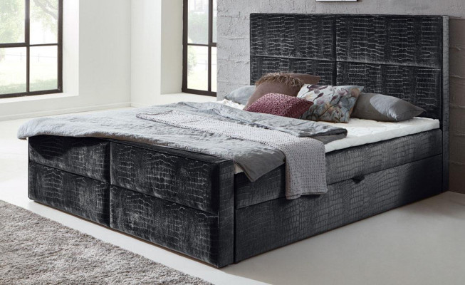 Boxspring gulta ādas gulta 200x200cm Viesnīcas divguļamais gulta Luksusa gultas Modernas Jaunas