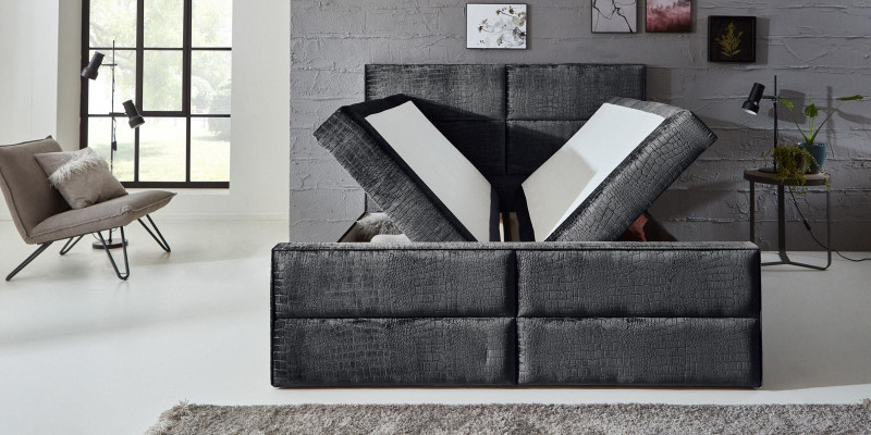 Boxspring gulta ādas gulta 200x200cm Viesnīcas divguļamais gulta Luksusa gultas Modernas Jaunas
