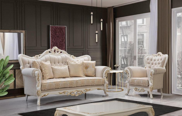 Sofas komplekts 3+3+1+1 Sēdētāji Dizaina gulta Pārklātais Klasiskais dīvāns