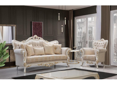 Sofas komplekts 3+3+1+1 Sēdētāji Dizaina gulta Pārklātais Klasiskais dīvāns