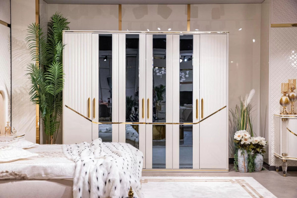Skapji skapji skapis dizains koks beige zelts moderns mēbeles 270 cm