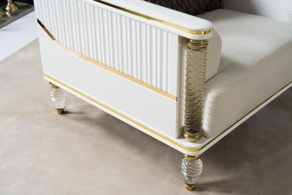 Dizaina komplekts Luksusa krēsls Relax Tekstils Baltas krēsla Relax krēsls Modernais luksuss