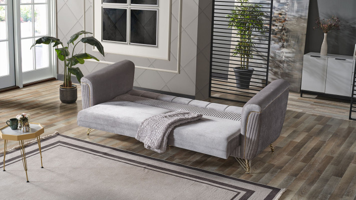 Sēdvietas 3-vietīga audums koks Moderns sofa Polster Couch Sofas Design Luxus Pelēks