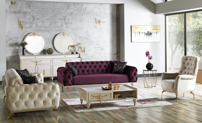 Dizainera dīvānu komplekts 3+3+1 sēdvietu dīvāns mēbelēm sedi Chesterfield modelis jauns