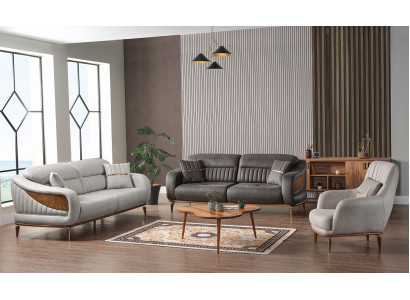 Sofas komplekts 3+3+1 vietu moderns atpūtas krēsls Modernais stils 3 gab. Luksusa dzīvojamā istaba Jauns