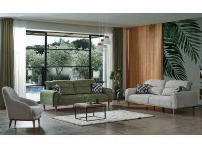 Sofas komplektā 3+1+1 sēdvietas Dzīvojamā istaba komplektā, tekstila dīvāns krēsls koks jauns