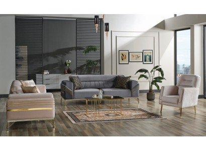 Izklaidējoša dīvānu komplekta komplekts 3+3+1 3 gab. 2 dīvāni krēsls atslābina luksusveida komplekts.