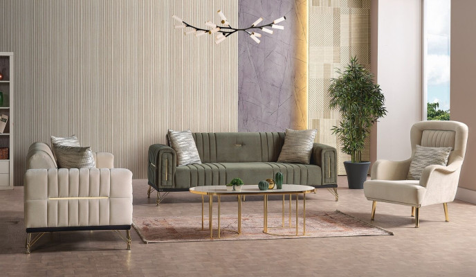 Izdevīgs dīvāns komplekts 3+3+1 3 gabalus 2x dīvāns atpūtas krēsls luksuza komplekts