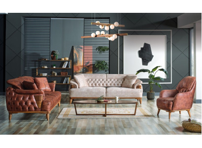 Klasika dīvāngarnitūra 3+3+1 vietu Chesterfield relaksējošais krēsls mēbeles dīvāns jauns