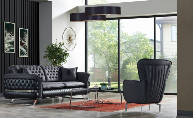 Sofas komplekts 3+1 vietu krēsla komplekts Chesterfield atpūtas krēsls Mēbeles Jaunas