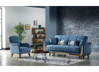 Sofas komplekts 3+1 vieta, tekstils, koks, dzīvojamā istaba, jauns luksusa dīvāns