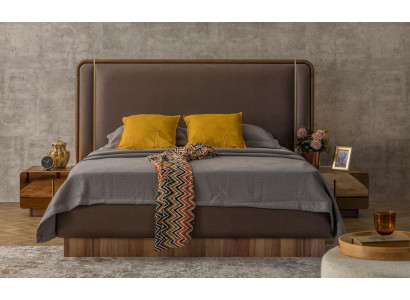 Mūsdienīgs guļamistabas komplekts ar gultu + 2 nakts galdu dizaina mēbeles Jauns 3 gab.