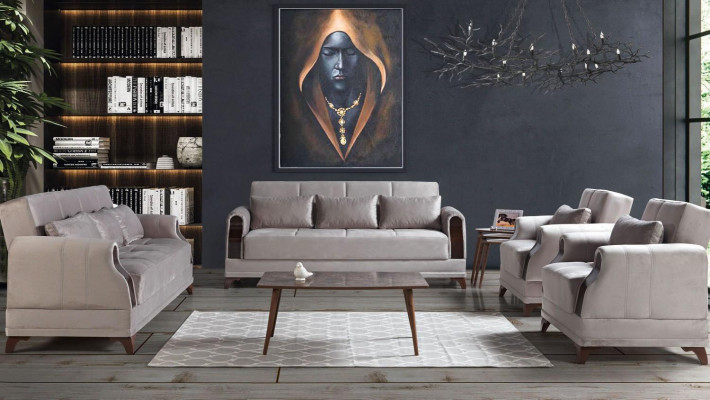 Sēdvietu komplekts 3+2+1+1 Luxus mēbeļu komplekts Moderns 4 gabalu jauns