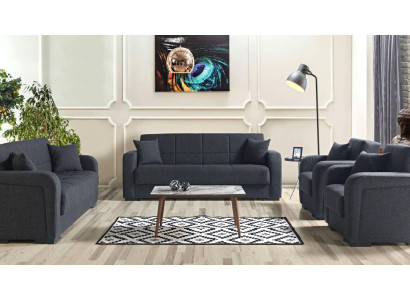 Sofas garnitūra 3+2+1+1 sēdvietas Tekstils Moderns Komplekts 2x krēsls 3-sēdvietas dīvāns Luxus 1