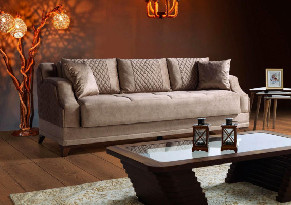 Sofas komplekts 3+2+1+1 sēdvietu mīkstā krēslā komplekts Moderns atpūtas mēbeles beige krāsā luksuss