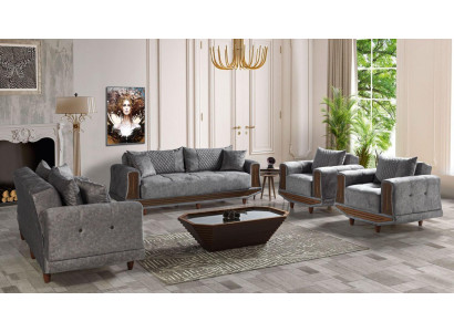 Sofas komplektās 3+2+1+1 auduma koka sofa 3 sēdvietām moderns krēsls komplektāция