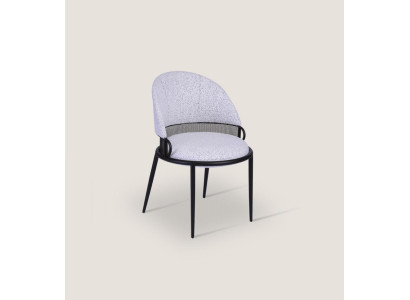 Balts ēdamistabas krēsls, luksusa krēsli, polsteris, vienvietīgs, tekstila stils, mēbeles