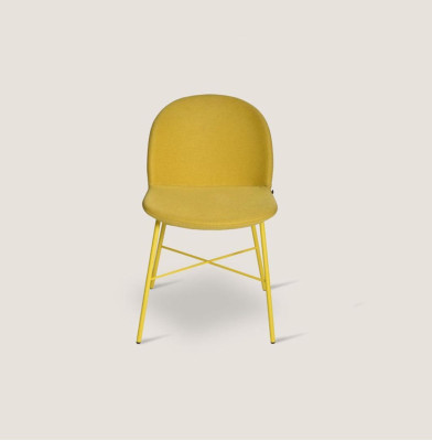 Dzeltena krēsla ēdamistabas krēsla luksusa dizainera tekstila krēsli sēdeklis mēbeles