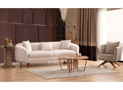 Dīvāns 3 vietām Elegants krēsls Moderns luksusa dizains Koka mēbeles Piekariņš