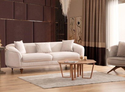 Dīvāns 3 vietām Elegants krēsls Moderns luksusa dizains Koka mēbeles Piekariņš