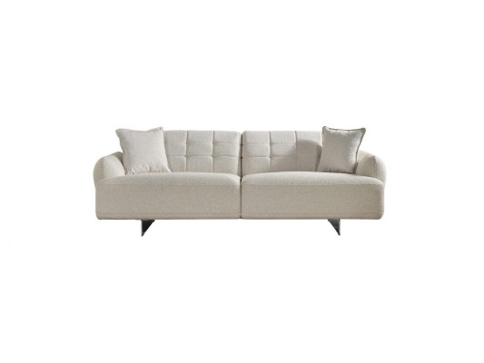 Luksusa dīvāns Polster sofa balta Komplekts ar trim vietām un divkrēslu divām daļām.